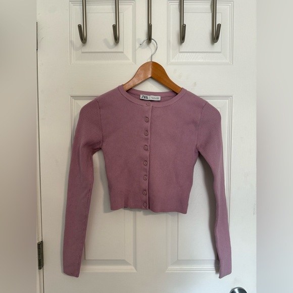 Zara Sweaters - Zara Mauve Ribbed Knit Top